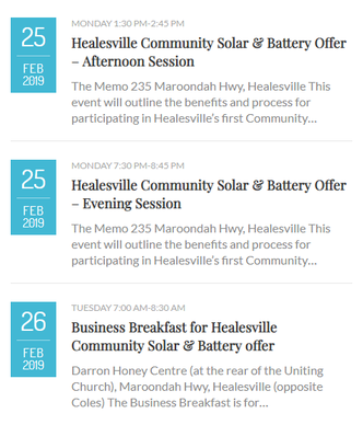 Healesville Core Program of Events